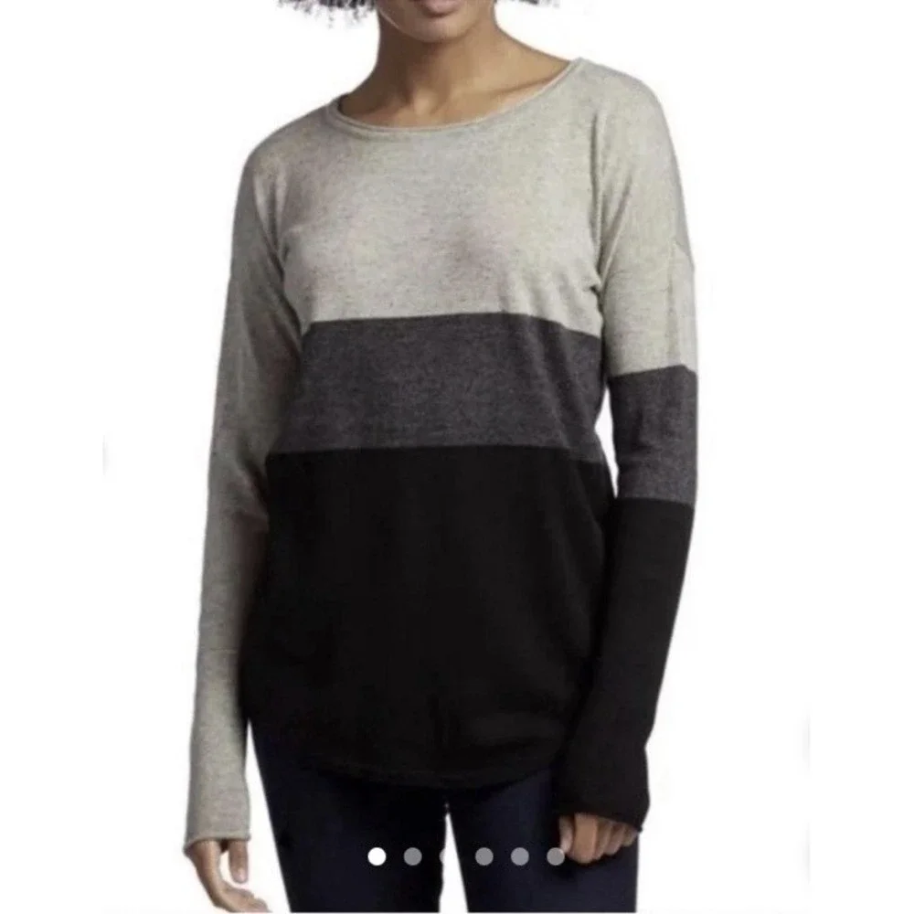 Smartwool Shadow Pine Colorblock Merino Wool Blend Crew Sweater Women's Medium
